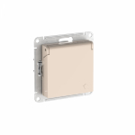 ATLASDESIGN РОЗЕТКА с заземл. со шторк. с крышкой, 16А, IP20, механизм, БЕЖЕВЫЙ