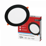 Панель светодиодная встраиваемая круглая RLP-VC 1265BL 12Вт 230В 6500К 960Лм 145мм черная IP40 IN HOME