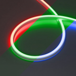 Лента герметичная WAVE-SIDE-DOUBLE-B84-16x15mm 24V RGB (10 W/m, IP67, 5m, wire x1) (Arlight, Вывод боковой, 5 лет)