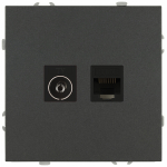 Розетка ЭРА Galaxy 15-3110-06 комбинированная RJ45+TV IP20 графит Розетка ЭРА Galaxy 15-3110-06 комбинированная RJ45+TV IP20 графит