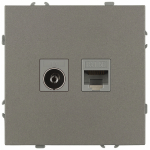 Розетка ЭРА Galaxy 15-3110-07 комбинированная RJ45+TV IP20 титан Розетка ЭРА Galaxy 15-3110-07 комбинированная RJ45+TV IP20 титан