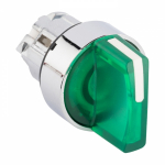 Исполнительный механизм переключателя ХB4 зеленый на 2 положения с фиксацией с подсветкой с короткой ручкой EKF PROxima