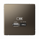 Розетка 2гн USB+USB A+C с/у мокко механизм высокоскор.заряд. QC PD ArtGallery Systeme Electric (1/8/16) Розетка 2гн USB+USB A+C с/у мокко механизм высокоскор.заряд. QC PD ArtGallery Systeme Electric (1/8/16)