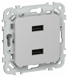 FLITE Роз. USB AA 2,1А РЮ-2-ФлА ал. IEK FLITE Роз. USB AA 2,1А РЮ-2-ФлА ал. IEK