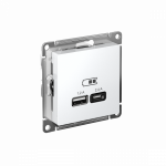 Розетка 2гн USB+USB typeА+ typeС с/у белый механизм 5В/2,4А 2х5В/1,2А AtlasDesign Systeme Electric (1) Розетка 2гн USB+USB typeА+ typeС с/у белый механизм 5В/2,4А 2х5В/1,2А AtlasDesign Systeme Electric (1)