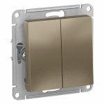 Выключатель 2кл кнопочный с/у шампань AtlasDesign Systeme Electric (1/5)