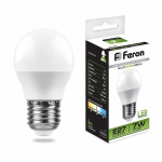 Лампа светодиодная, (7W) 230V E27 4000K G45, LB-95