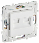 Розетка 2гн комп+комп RJ45+RJ45 с/у белый арктический кат.6 механизм SK-K04W SKANDY IEK (1/10/100)