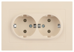 Розетка Intro Accent 6-205-02 2X2P+E Schuko, 16А-250В, IP20, СУ, AL/CU, слоновая кость