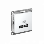Розетка 1гн typeС с/у белый механизм высокоскор.заряд. QC PD AtlasDesign Systeme Electric
