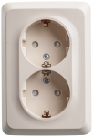 Розетка угловая 2гн с З/К шторки о/у крем 16А IP20 Этюд Schneider Electric  (1/8/64)
