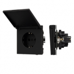 Механизм розетки влагозащищённый SCT-TENDO-MCP-SFPL-BK (230V, 16A) (Arlight, Матовый черный)