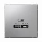 Розетка 2гн USB+USB A+C с/у алюминий механизм высокоскор.заряд. QC PD ArtGallery Systeme Electric (1/8/16) Розетка 2гн USB+USB A+C с/у алюминий механизм высокоскор.заряд. QC PD ArtGallery Systeme Electric (1/8/16)