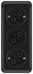 Розетка Intro Quadro 2-205-05 тройная без заземления 3х2P 16А-250В IP20 ОУ антрацит Розетка Intro Quadro 2-205-05 тройная без заземления 3х2P 16А-250В IP20 ОУ антрацит