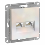 Розетка 2гн комп+комп RJ45+RJ45 с/у жемчуг механизм кат.5е AtlasDesign Systeme Electric  (1/10)