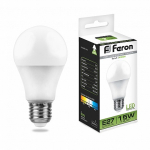 Лампа светодиодная, (15W) 230V E27 4000K A60, LB-94