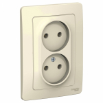 Розетка 2гн без З/К с/у молочный 16А Blanca Systeme Electric