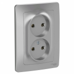Розетка 2гн без З/К с/у алюминий 16А Blanca Systeme Electric (1/6)