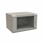 WRline Шкаф настенный 19-дюймовый (19"), 9U, 500x600х450мм, стеклянная дверь, цвет серый (RAL 7035) (разобранный)
