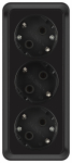 Розетка Intro Quadro 2-206-05 тройная с заземлением 3х2P+E 16А-250В IP20 ОУ антрацит Розетка Intro Quadro 2-206-05 тройная с заземлением 3х2P+E 16А-250В IP20 ОУ антрацит