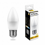 Лампа светодиодная, (7W) 230V E27 2700K C37, LB-97