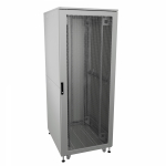Шкаф напольный разобранный 19   IT-CQE-N 32U 600x800мм, крыша с вырубкой, дверь перф. и перф., одинарные боковые панели, серый RAL7035
