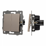 Механизм выключателя двухклавишный непроходной SWT-MK02-PL-GD-V (250V, 10A) (Arlight, -) Механизм выключателя двухклавишный непроходной SWT-MK02-PL-GD-V (250V, 10A) (Arlight, -)