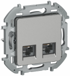 Розетка комп. 2-я RJ45 кат.5Е UTP 6738371 алюм. INSPIRIA IEK