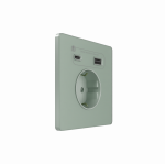Systeme Infinity, Розетка С/У с ЗК и зар.устр.USB А+С 20Вт (250В, 16А, защит.шторки), Таежное утро
