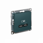 Розетка 1гн USB C с/у изумруд механизм высокоскор.заряд. QC PD AtlasDesign Systeme Electric