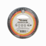 Изолента серая 15/25м толщина 0,13мм ПВХ KRANZ (5/5/200)