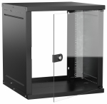 Шкаф наст. 12U 600х600мм стекл. дв. чер. GENERICA