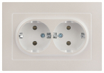 Розетка Intro Accent 6-205-06 , 2X2P+E Schuko, 16А-250В, IP20, СУ, AL/CU, перламутр