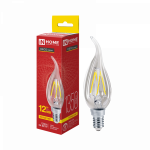 Лампа светодиодная LED-СВЕЧА НА ВЕТРУ-deco 12Вт 230В Е14 3000К 1350Лм прозрачная IN HOME Лампа светодиодная LED-СВЕЧА НА ВЕТРУ-deco 12Вт 230В Е14 3000К 1350Лм прозрачная IN HOME