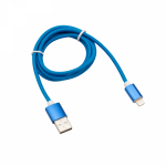 Кабель USB-Lightning 1 м синяя нейлоновая оплетка REXANT (1/1/1)