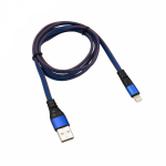 Кабель USB-Lightning 2.4 A, 1 м, синяя нейлоновая оплетка REXANT (1/1/1)