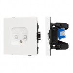 Механизм компьютерной розетки двойной SCT-TENDO-MPC2-SFPL-WH (RJ-45, CAT6) (Arlight, Матовый белый)