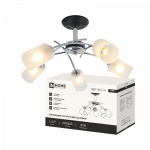 Светильник потолочный под лампу AURA NEST-5E27-CH 5хЕ27 матовый плафон хромированный корпус IN HOME