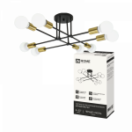 Светильник потолочный под лампу LOFT EASY-8E27-BLT 8хЕ27 черный, латунь IN HOME