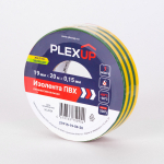 Изолента ПВХ 19мм-20м желто-зеленая PLEXUP