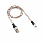 Кабель USB-Lightning для iPhone 2,4A/1m/nylon/flat/white/REXANT