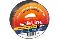 Изолента черная 19/20 толщина 0,18мм термостойкая THERMO SAFELINE (10/10/200)