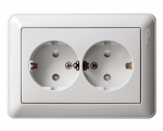 Розетка 2гн с З/К шторки с/у белый в сборе 16А W59 Systeme Electric  (1/12)