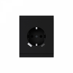 Розетка SETE 1-ая с/з с/у з/ш 16А с USB A+C быстрой зарядки 5В/3А антрацит IP20/IP44 KRANZ Розетка SETE 1-ая с/з с/у з/ш 16А с USB A+C быстрой зарядки 5В/3А антрацит IP20/IP44 KRANZ