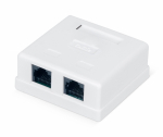 WRline Розетка компьютерная RJ-45, категория 5e, неэкранированная, двойная, внешняя, Dual IDC, цвет белый