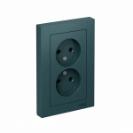 Розетка 2гн без З/К с/у изумруд в сборе 16А AtlasDesign Systeme Electric (1/6)
