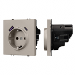 Механизм розетки с USB зарядкой SCT-NOBE-MUAC-SFPL-CA (230V, 16A) (Arlight, Кашемир) Механизм розетки с USB зарядкой SCT-NOBE-MUAC-SFPL-CA (230V, 16A) (Arlight, Кашемир)