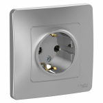 Розетка 1гн с З/К с/у алюминий 16А Blanca Systeme Electric (1/10)