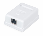 WRline Розетка компьютерная RJ-45, категория 5e, экранированная, одинарная, внешняя, Dual IDC, цвет белый