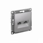 Розетка 2гн комп+комп RJ45+RJ45 с/у алюминий механизм кат.6А AtlasDesign Systeme Electric Розетка 2гн комп+комп RJ45+RJ45 с/у алюминий механизм кат.6А AtlasDesign Systeme Electric